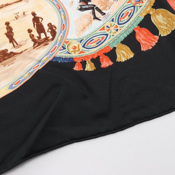 HERMES Black Silk Scarf - Picture 4 of 6